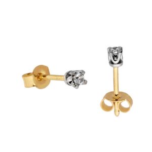 Klasyczne kolczyki ze złota z dekoracyjnym kamieniem.