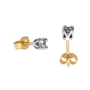 Klasyczne kolczyki ze złota z dekoracyjnym kamieniem.