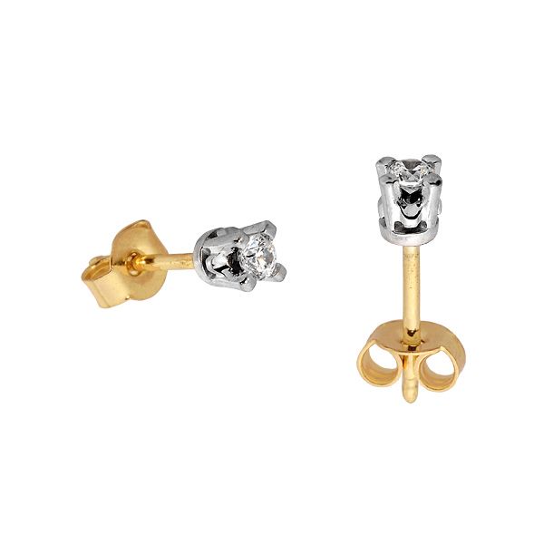 Eleganckie kolczyki ze złota z subtelnym blaskiem kamieni.