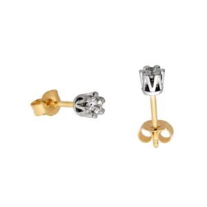 Klasyczne kolczyki ze złota z dekoracyjnym kamieniem.