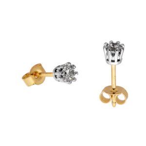 Eleganckie kolczyki ze złota z subtelnym blaskiem kamieni.