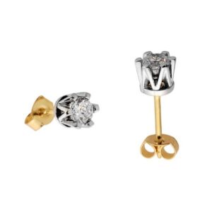 Klasyczne kolczyki ze złota z dekoracyjnym kamieniem.