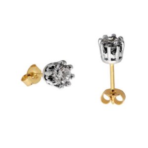 Eleganckie kolczyki ze złota z subtelnym blaskiem kamieni.