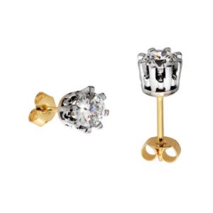 Eleganckie kolczyki ze złota z subtelnym blaskiem kamieni.