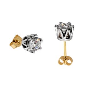 Klasyczne kolczyki ze złota z dekoracyjnym kamieniem.