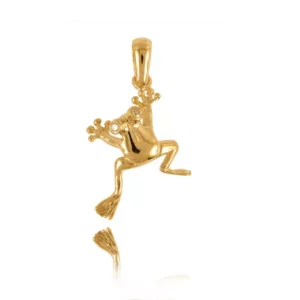 Złoty wisiorek o lekkiej konstrukcji.