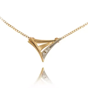 Elegancki wisiorek ze złota w trzech kolorach.