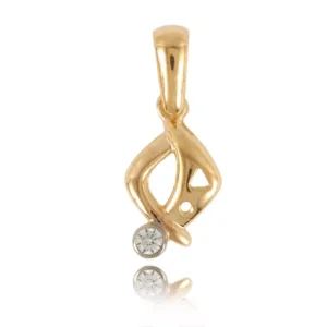 Wisiorek złoty o uniwersalnym wzornictwie.