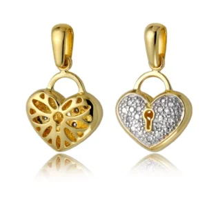 Złoty wisiorek w eleganckim stylu.